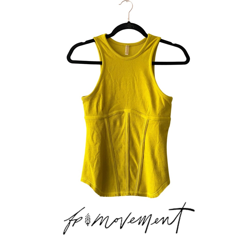 NWOT Free People Movement Yellow Tank Top Size S